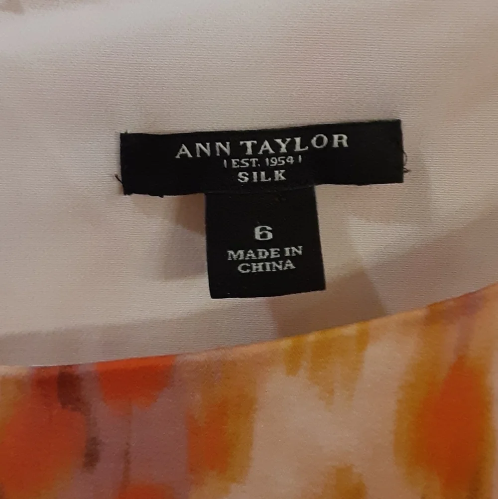 Ann Taylor Orange Multicolored Dress Size 6